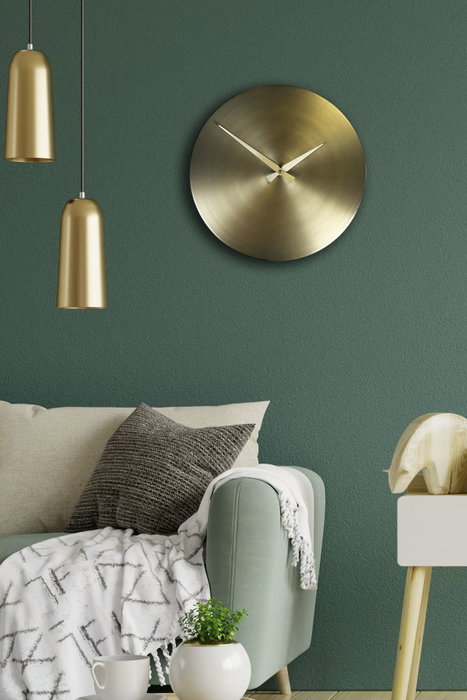 Wallity Reloj de Pared Decorativo de Metal Dorado